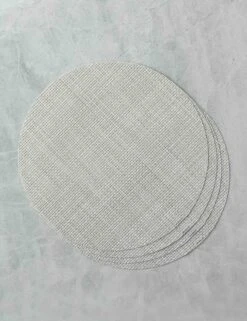 Basketweave Round Placemat (set Of 4) By Chilewich 14 Basketweave Round Placemat (set Of 4) By Chilewich -Tableware Supplies Store BasketWeave Natural 0841