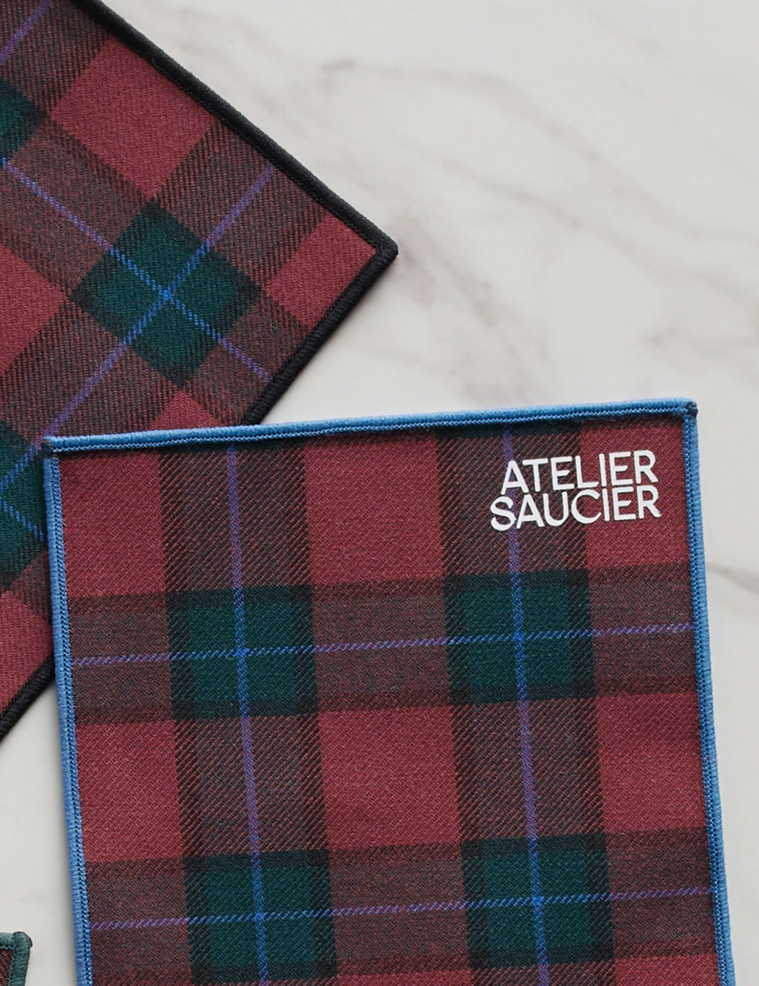 Jubilee Plaid Cocktail Napkins (Set Of 4) By Atelier Saucier 4 Jubilee Plaid Cocktail Napkins (Set Of 4) By Atelier Saucier - Image 2