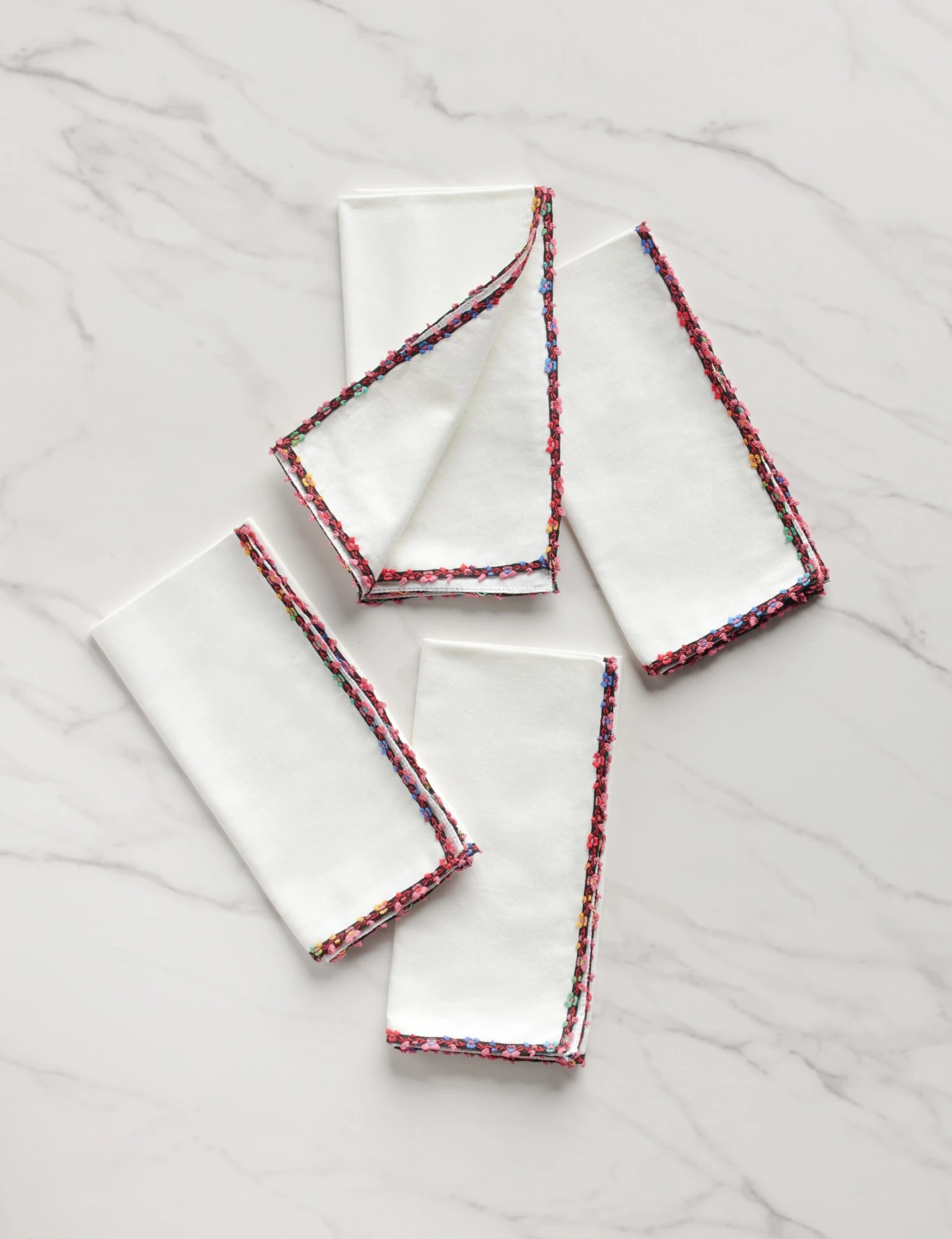 Fleur De Blanc Napkins (Set Of 4) By Atelier Saucier 3 Fleur De Blanc Napkins (Set Of 4) By Atelier Saucier