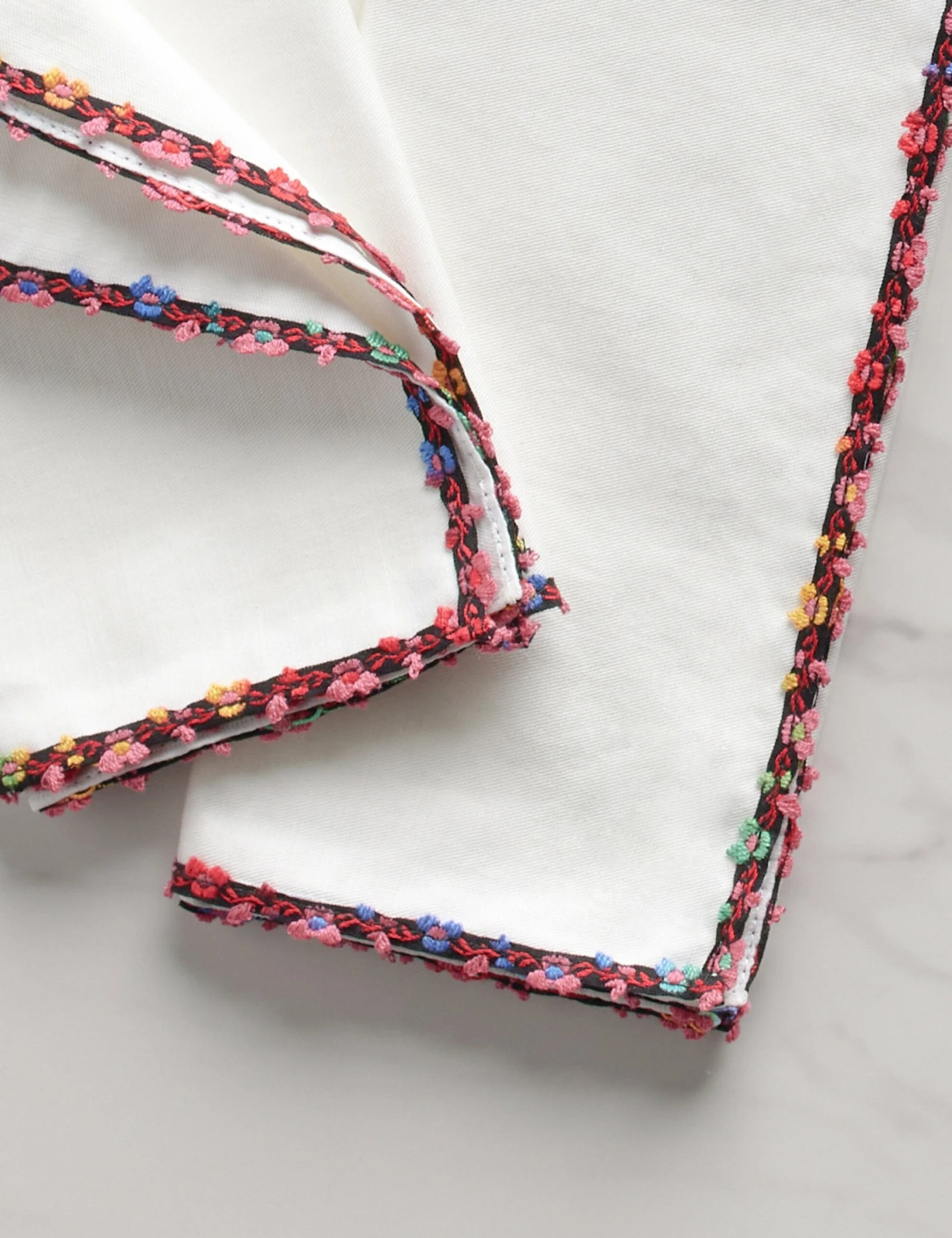 Fleur De Blanc Napkins (Set Of 4) By Atelier Saucier 5 Fleur De Blanc Napkins (Set Of 4) By Atelier Saucier - Image 3