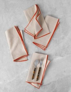 Linen Napkins (Set Of 4) By MADRE -Tableware Supplies Store MADRELinenNapkins Crimini Medium Setof4 4738