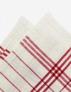 French Lattice Napkins (Set Of 4) By Heather Taylor Home -Tableware Supplies Store NAP FREN RED FRENCHLATTICE RedNapkins 2