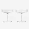 Ripple Champagne Coupe (Set Of 2) By Ferm Living -Tableware Supplies Store fermLIVING RippleChampagneSaucers Clear pack 1